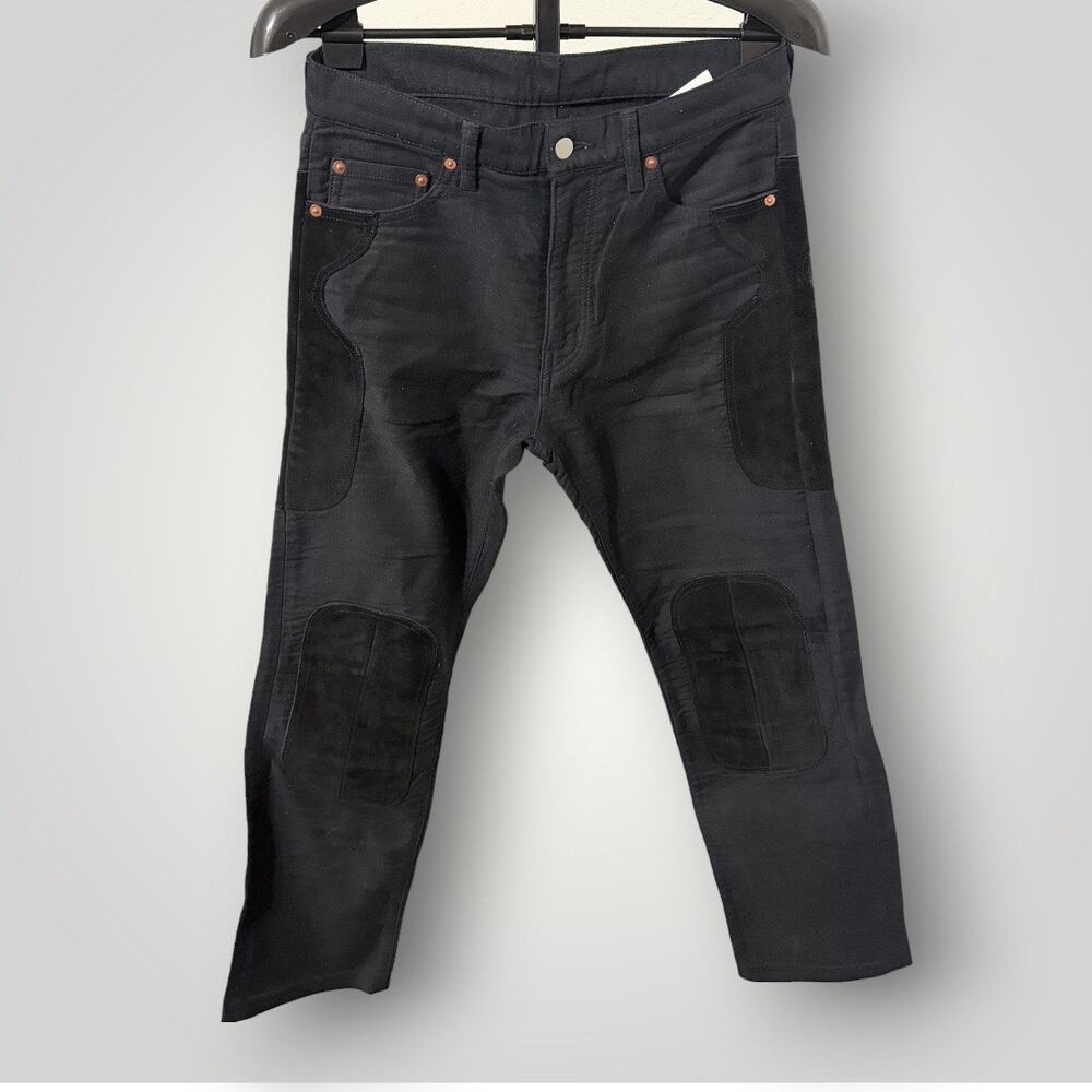 Archive Comme des Garcons Homme Homme AD2001 Suede Patch Black Pants Med 32x30